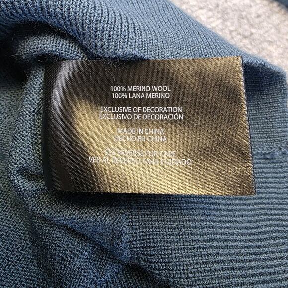 Banana Republic Sweater Mens XL Blue Merino Wool Crewneck Pullover Lightweight - Picture 12 of 13